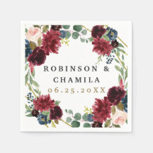 Serviette en papier géométrique doré floral Bourgo