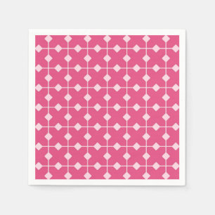 Serviette En Papier Géométrique moderne, diamants - rose de fraise