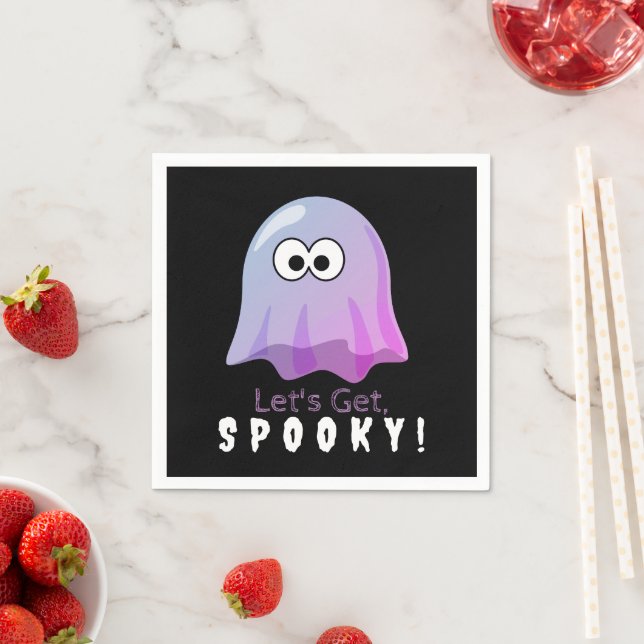 Serviette En Papier Ghost Google Eyes rose mignon : Éffrayant & Whimsi (En situation)