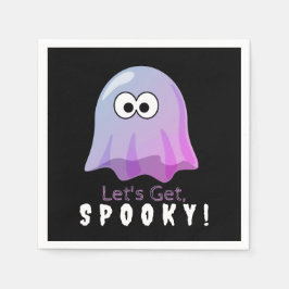 Serviette En Papier Ghost Google Eyes rose mignon : Éffrayant & Whimsi