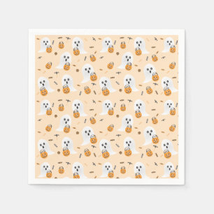 Serviette En Papier Ghosts Trick Ou Traiter Citrouille Candy Bucket