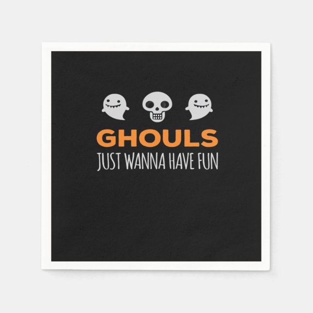 Serviette En Papier Ghouls veut juste s'amuser Automne esthétique (Devant)