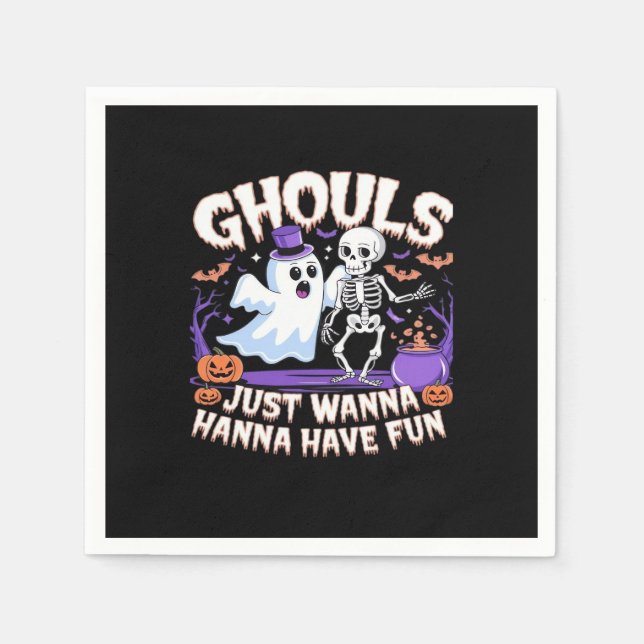 Serviette En Papier Ghouls veut juste s'amuser Basic & Citation (Devant)