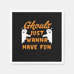 Serviette En Papier Ghouls veut juste s'amuser drôle automne