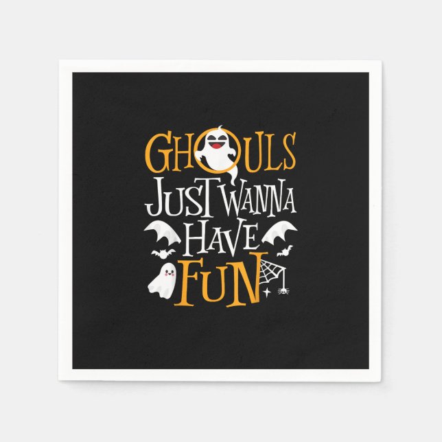 Serviette En Papier Ghouls veut juste s'amuser drôle Costume d'Hallowe (Devant)