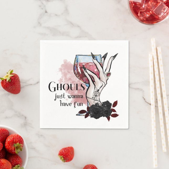 Serviette En Papier Ghouls veut juste s'amuser Halloween (En situation)