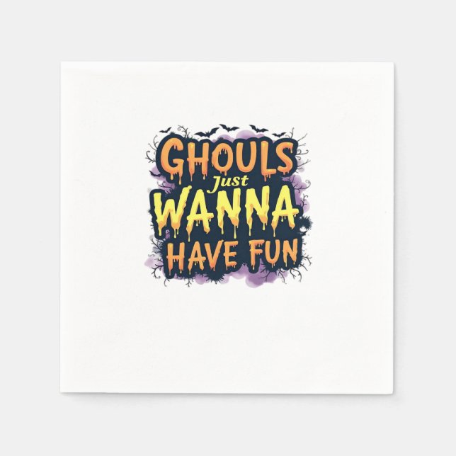 Serviette En Papier Ghouls veut juste s'amuser - Halloween design (Devant)