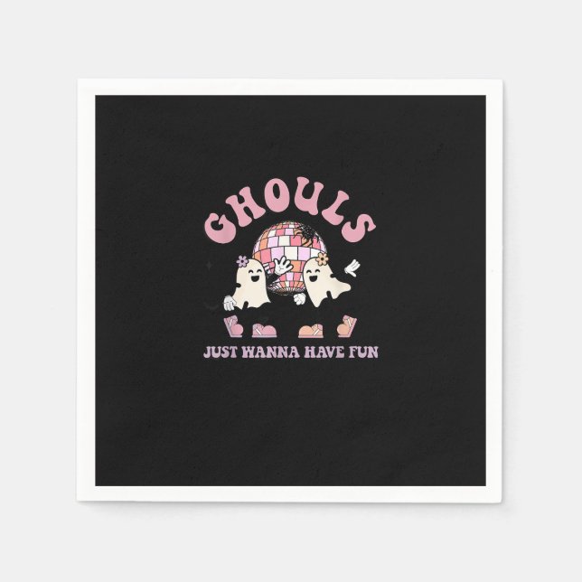 Serviette En Papier Ghouls veut juste s'amuser Retro Halloween Party C (Devant)