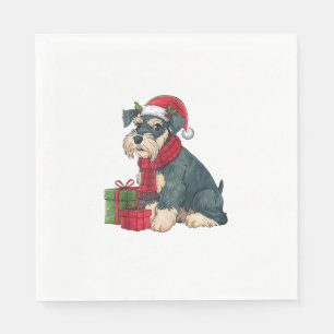 Serviette En Papier Giant Schnauzer Chien Fêtes de Noël Vacances Sant