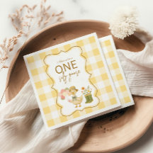 Gingham Jaune Joyeux Oie 1er Anniversaire