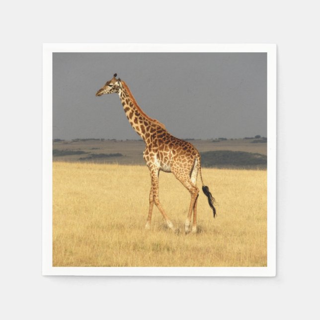 Serviette En Papier Girafe corps complet Afrique Animaux africains (Devant)