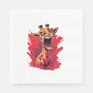 Serviette En Papier Giraffe en colère Graphique drôle Giraffe Kawaii