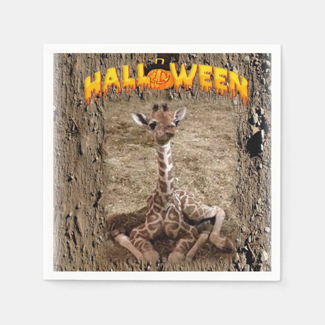 Serviette En Papier Giraffe en papier d'Halloween (Devant)