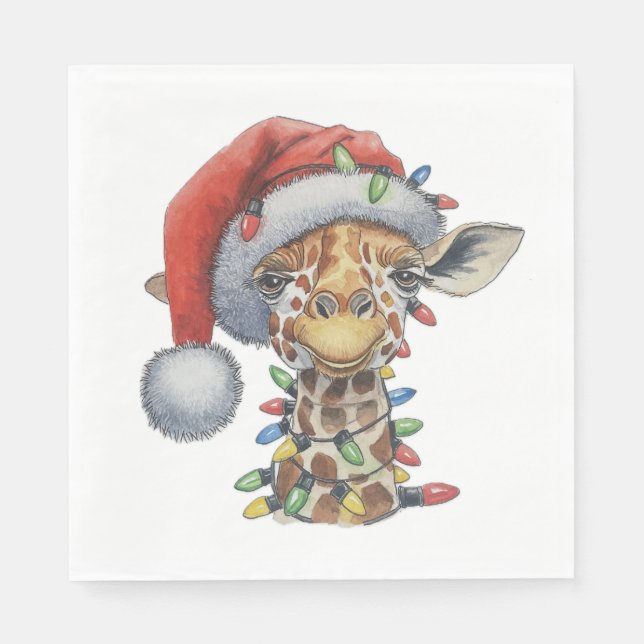 Serviette En Papier Giraffe Festive (Devant)