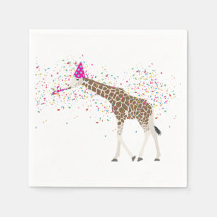 Serviette En Papier Giraffe Fête Safari Animaux ayant une fête
