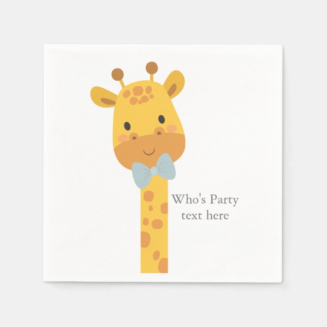 Serviette En Papier Giraffe, illustration animale (Devant)