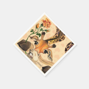 Serviette En Papier Giraffe romantique - Gentleman - Drôle