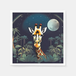 Serviette En Papier Giraffe souriante |