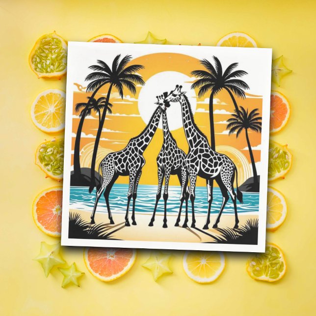 Serviette En Papier Giraffes sur la plage (Créateur téléchargé)