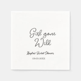 Serviette En Papier Girl gone wild bridal shower name date simple mini