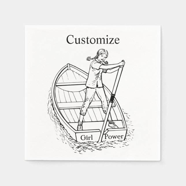 Serviette En Papier Girl Power Sculling Boat Thunder_Cove (Devant)