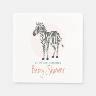 Serviette En Papier Girls Cute Zebra Baby shower Safari