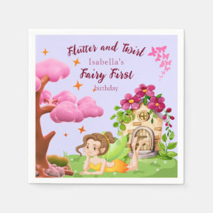 Serviette En Papier Girls Fairy First Fairytale Mushroom Butterfly