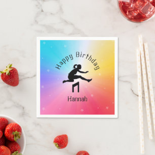 Serviette En Papier Girls Track & Field Rainbow Stars