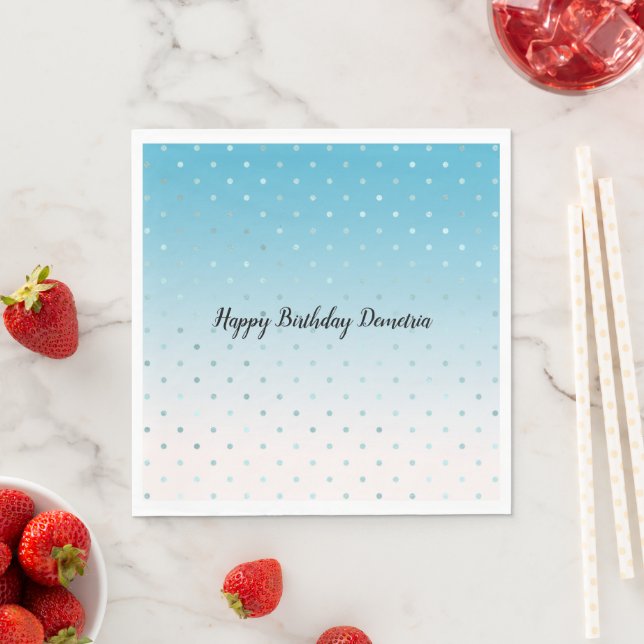Serviette En Papier Girly Aqua Glam Dots             (En situation)