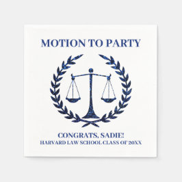Serviette En Papier Girly Blue Sparkle Law School Graduation