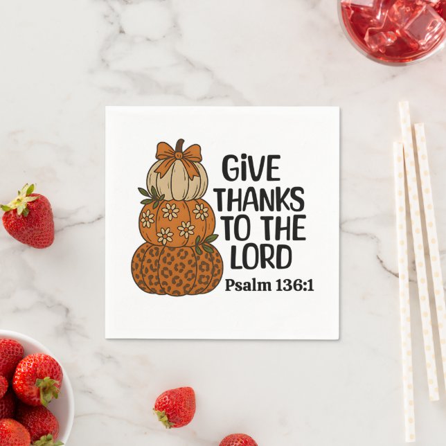 Serviette En Papier Give Thanks to the Lord Fall  (En situation)