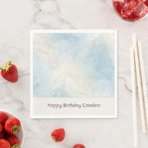 Serviette En Papier Glace Bleue Anniversaire Abstrait