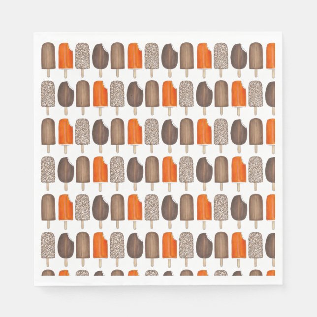 Serviette En Papier Glace Pops Bars Popsicle Creamsicle Fudge (Devant)