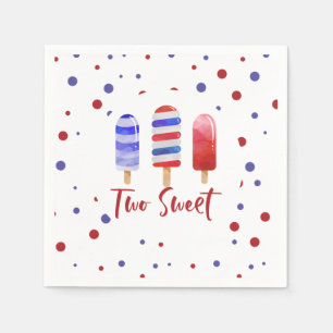 Serviette En Papier Glace Pops Deux Rouge Bleu Bleu Bleu Bleu Doux 2e