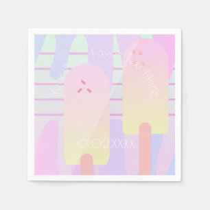 Serviette En Papier Glaces à l'eau Ombre Fun Summer