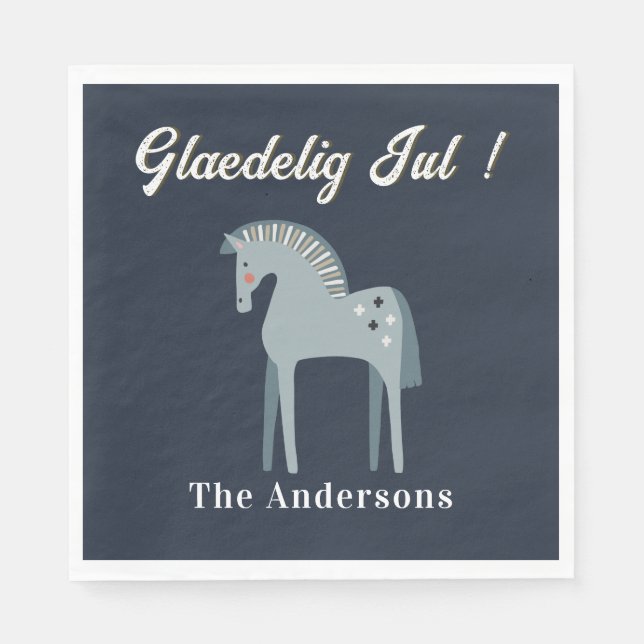 Serviette En Papier Glæ delig Jul | Joyeux Noël en danois (Devant)