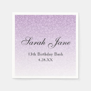 Serviette En Papier Glam à Parties scintillant violet clair personnali