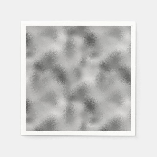 Serviette En Papier Glam argenté (Devant)