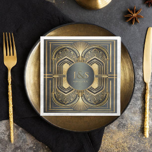 Serviette En Papier Glam Art Deco Mariage ID1033