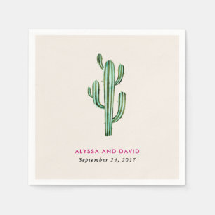 Serviette En Papier Glam Cactus Mariage