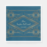 Glam Gold Great Gatsby Ocean Blue Mariage