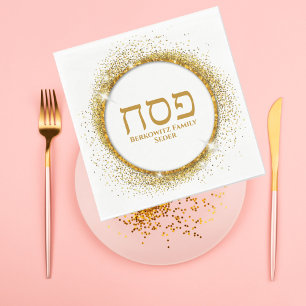 Serviette En Papier Glam Gold Parties scintillant Pâque de Fêtes juive