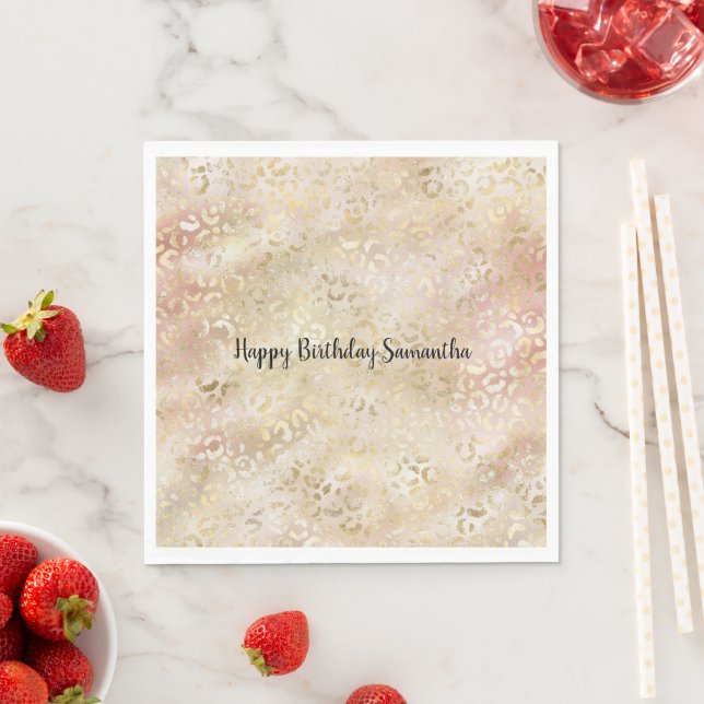 Serviette En Papier Glam Gold Rose (En situation)