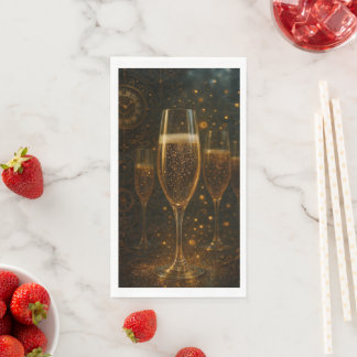 Serviette En Papier Glam Happy New Year Steampunk Champagne