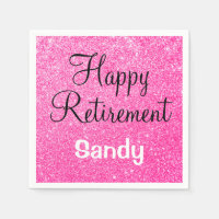 Glam Happy Retirement Hot rose Parties scintillant
