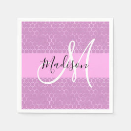 Serviette En Papier Glam Lilac Metallic rose Honeycomb Nom