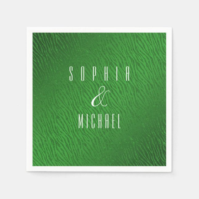 Serviette En Papier Glam Parties scintillant verte Poster de animal pe (Devant)