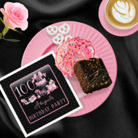 Glam Pink Black Fashion 100e fête d'anniversaire