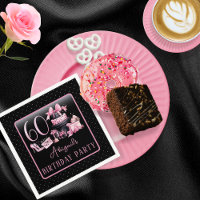 Glam Pink Black Fashion 60th Birthday Party