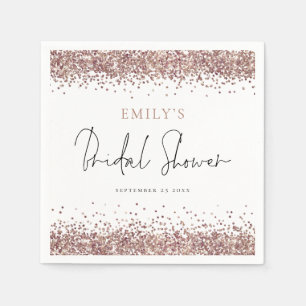 Serviette En Papier Glam Rose Gold Paillettes Baby Shower